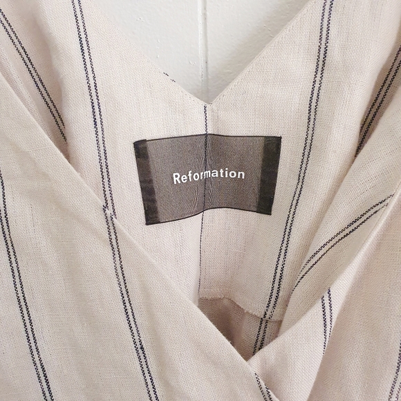 Reformation Cayman Mini Dress | Linen | Striped | Size XL - Picture 7 of 11